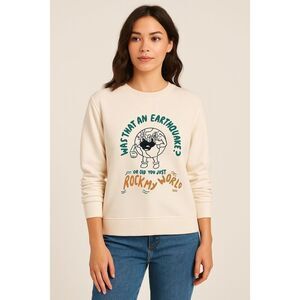 ICON Denim Rock my World Graphic Sweatshirt Beige Size S